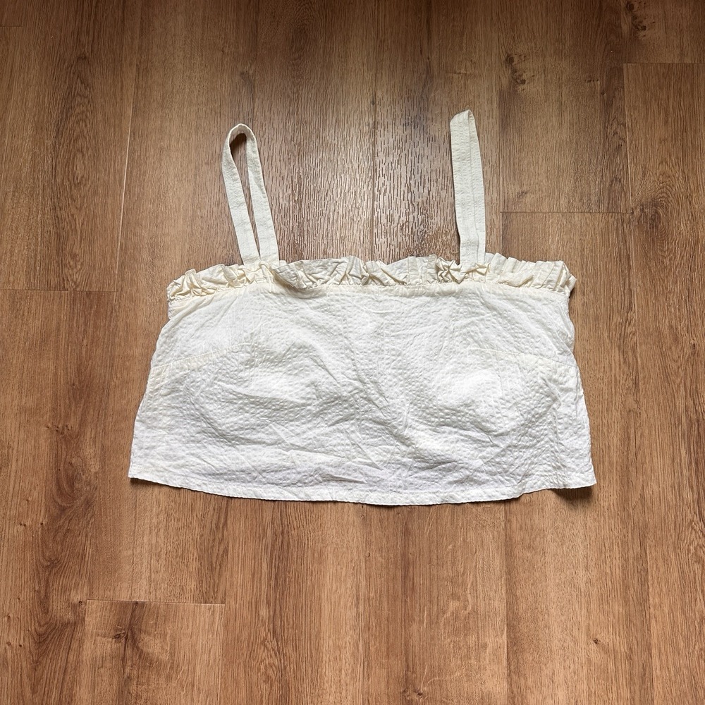 Madri Collection Cotton Ruffle Nursing Tank Size S